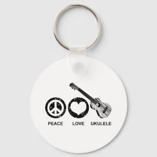 Peace Love Ukulele Key Ring