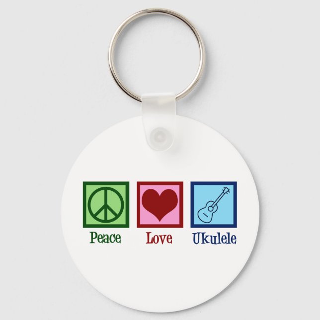 Peace Love Ukulele Key Ring (Front)