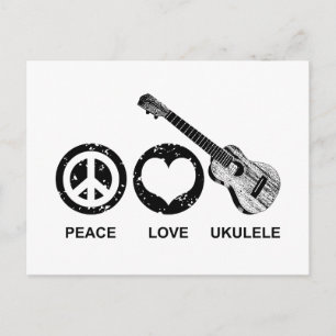 Peace Love Ukulele Postcard