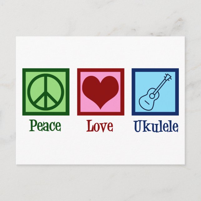 Peace Love Ukulele Postcard (Front)