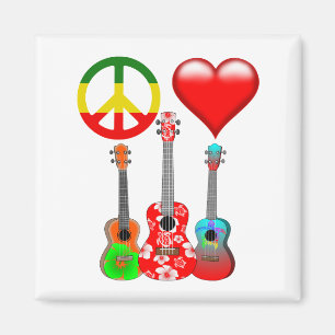 Peace Love Ukuleles Magnet