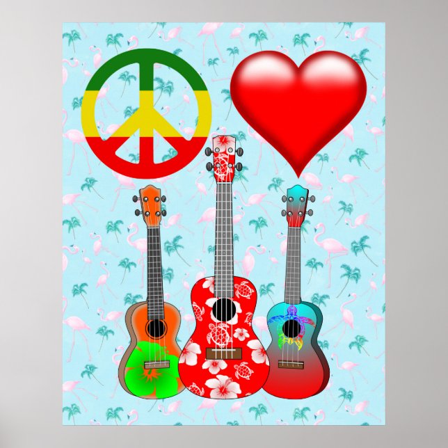 Peace Love Ukuleles Poster (Front)