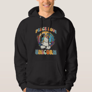 Peace Love Unicorn Horse Hippie Yoga  Meditation H Hoodie