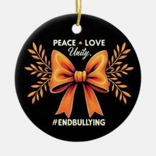 Peace Love Unity End Bullying Awareness Ceramic Tree Decoration