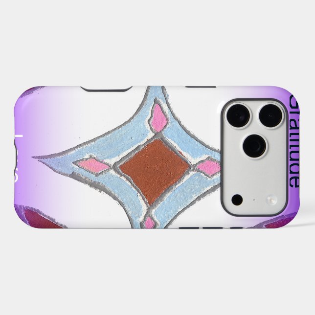 Peace Love Unity Mandala | Purple & White Graphic  (Back (Horizontal))
