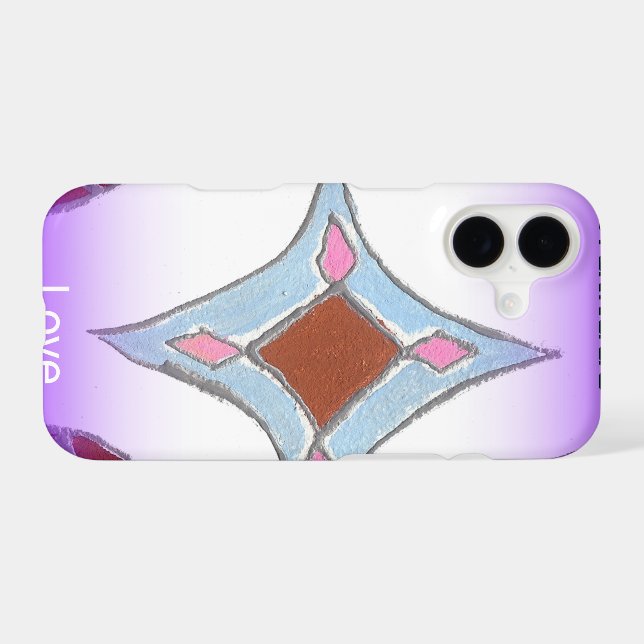 Peace Love Unity Mandala | Purple & White Graphic  (Back (Horizontal))