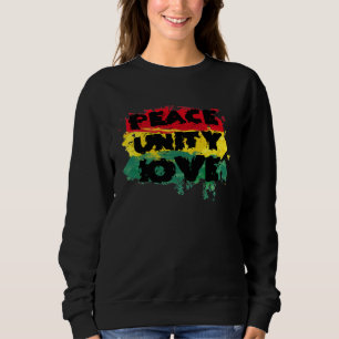 Peace Love Unity Rastafari Clothing Jamaica Souven Sweatshirt