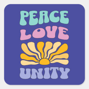 Peace Love Unity Square Sticker