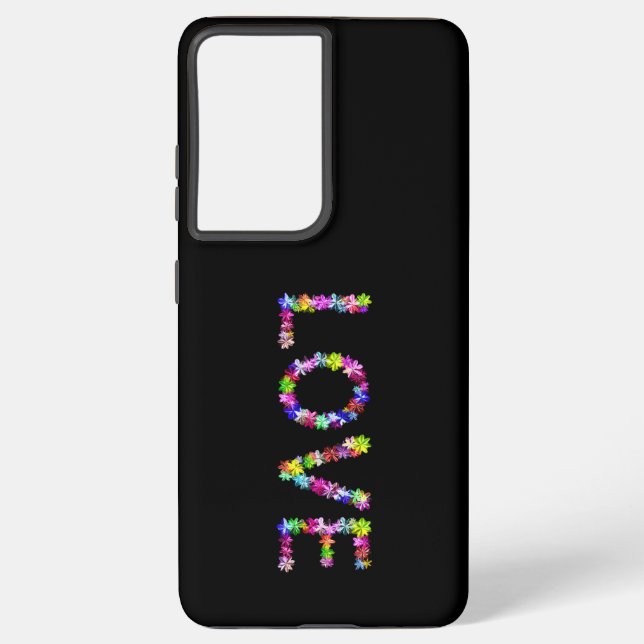 Peace Love Unity Statement | Vibrant Typography  Samsung Galaxy S21+ Case (Back)