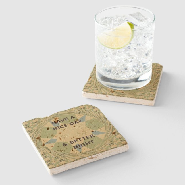 Peace  Love Unity Stone Coasters (Side)
