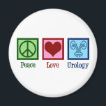 Peace Love Urology Magnet<br><div class="desc">Peace Love Urology. A cool urologist gift for a urology doctor or nurse with a peace sign,  heart,  and picture of a bladder. Great urology department presents.</div>