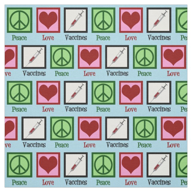 Peace Love Vaccines Fabric (Swatch)
