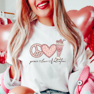 Peace Love Valentine  T-Shirt