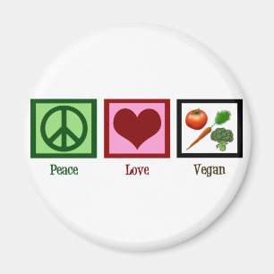 Peace Love Vegan Magnet