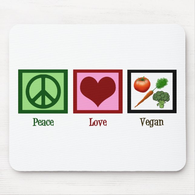 Peace Love Vegan Mouse Pad (Front)