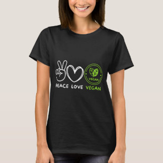 Peace love vegan retro vegan lover vegan food T-Shirt