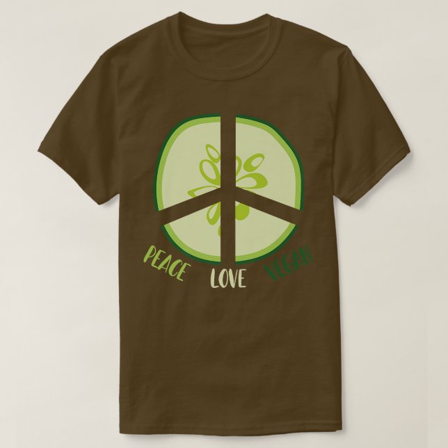 Peace Love Vegan  T-Shirt (Design Front)