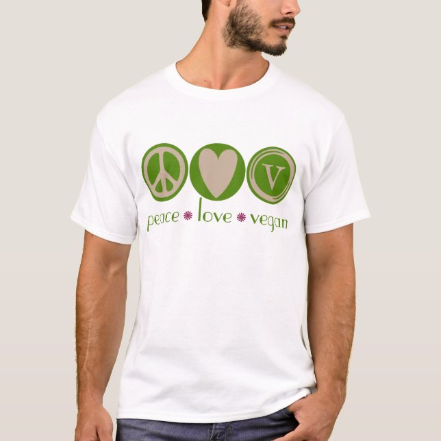 Peace Love Vegan T-Shirt (Front)