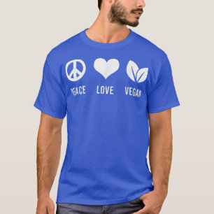 Peace Love Vegan Veganism Funny Vegetarian Vegan L T-Shirt