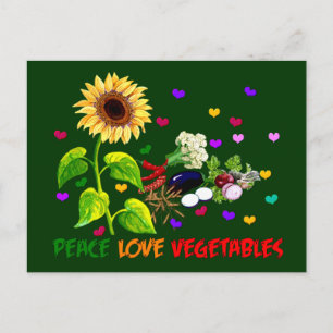 Peace Love Vegetables Postcard