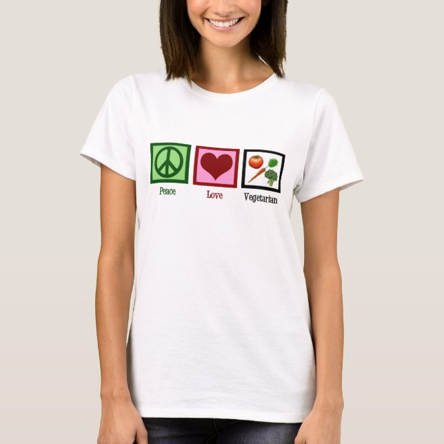 Peace Love Vegetarian T-Shirt (Front)