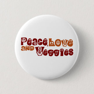 Peace Love Veggies 6 Cm Round Badge