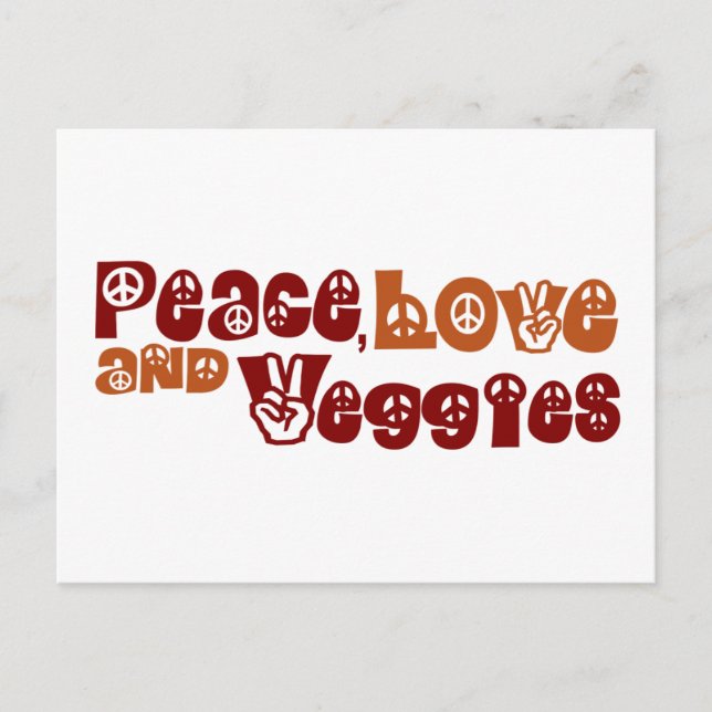 Peace Love Veggies Postcard (Front)