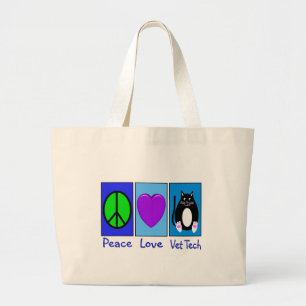 Peace Love Vet Tech Large Tote Bag