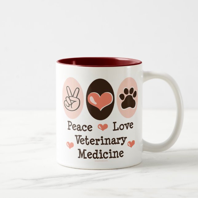 Peace Love Veterinary Medicine Mug (Right)
