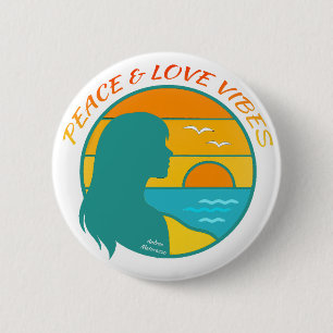 Peace & Love Vibes 6 Cm Round Badge