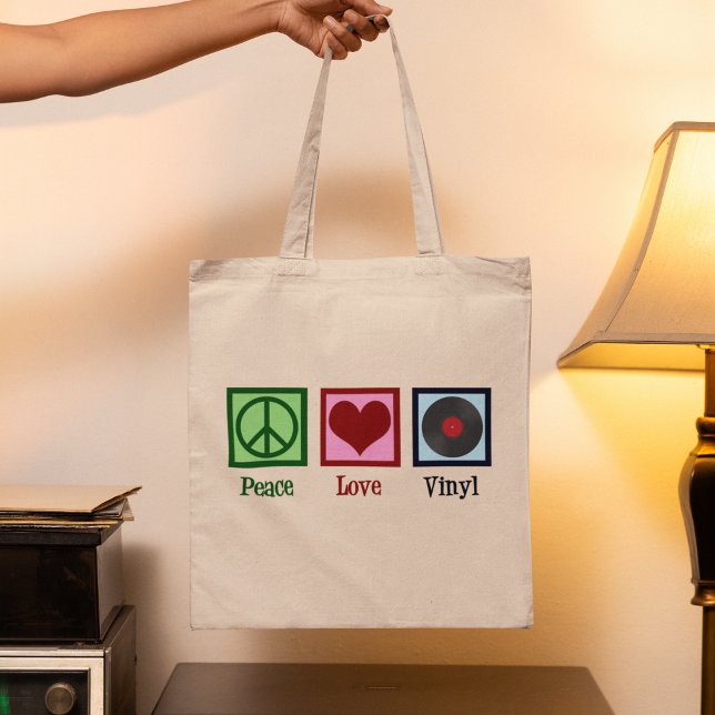 Peace Love Vinyl Records Tote Bag (Creator Uploaded)
