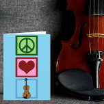 Peace Love Violin Cute Blue Violinist Christmas<br><div class="desc">Peace Love Violin gift for a violinist this Christmas. Pretty peace sign,  heart,  and an instrument design.</div>