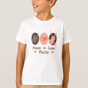 Peace Love Violin Kids Sweatshirt T-Shirt