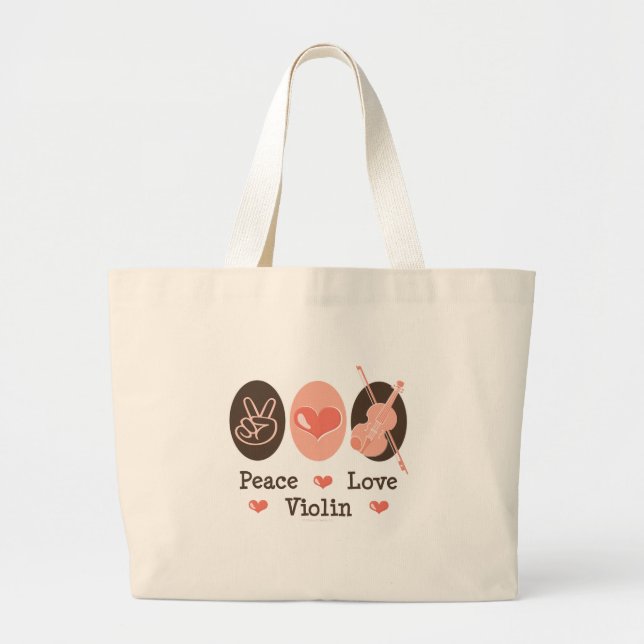Peace Love Violin Music Bag (Front)