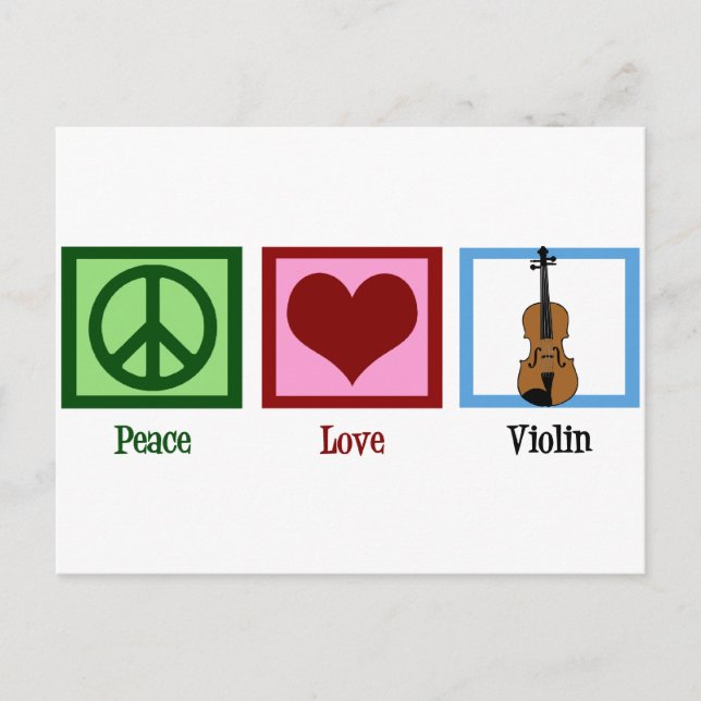 Peace Love Violin Postcard (Front)