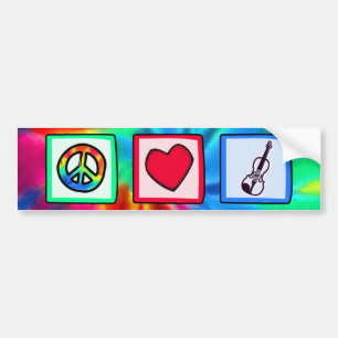 Peace, Love, Violins Bumper Sticker