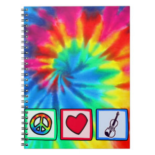 Peace, Love, Violins Spiral Notebook