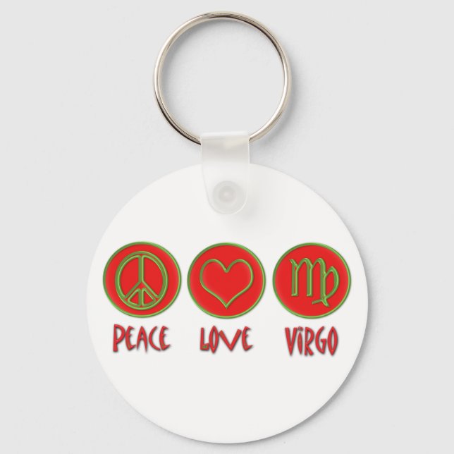Peace Love Virgo Key Ring (Front)