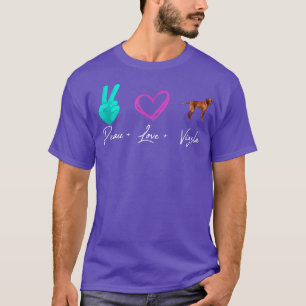 Peace Love Vizsla  Funny Dog Owner  T-Shirt