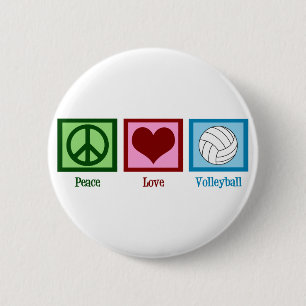 Peace Love Volleyball 6 Cm Round Badge
