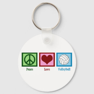 Peace Love Volleyball Cute Custom Key Ring