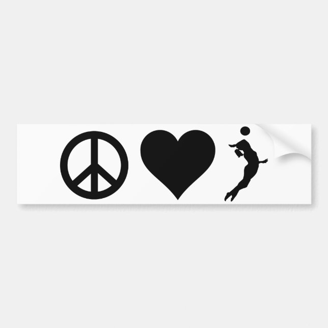 Peace Love Volleyball (Female) Bumper Sticker (Front)