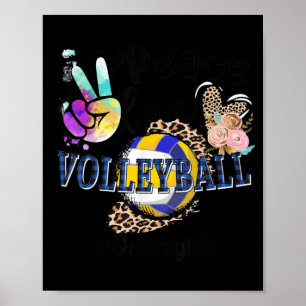 Peace Love Volleyball Gammy Life Mum Grandma Leopa Poster