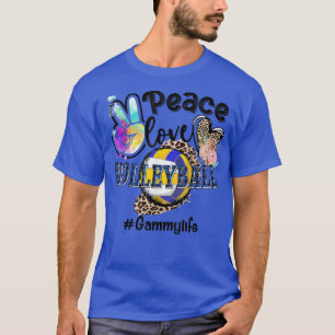 Peace Love Volleyball Gammy Life Mum Grandma Leopa T-Shirt
