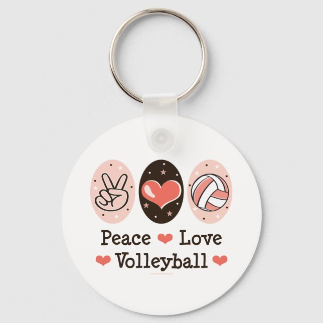 Peace Love Volleyball Key Chain (Front)