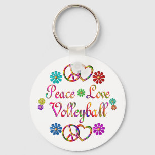 PEACE LOVE VOLLEYBALL KEY RING