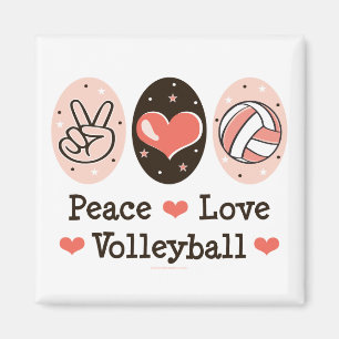 Peace Love Volleyball Magnet