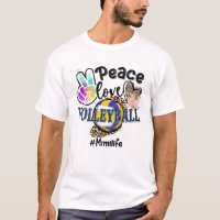 Peace Love Volleyball Mimi Life Mom Grandma Leopar