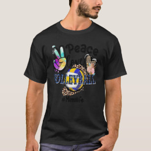 Peace Love Volleyball Modmother Life Mum Grandma L T-Shirt