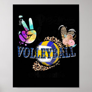 Peace Love Volleyball Mother Life Mum Grandma Leop Poster